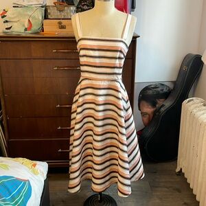 Hutch striped Fit flare side button Dress 2